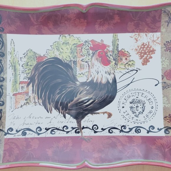 Tuscan Rooster Rectangular Platter - Picture 1 of 1